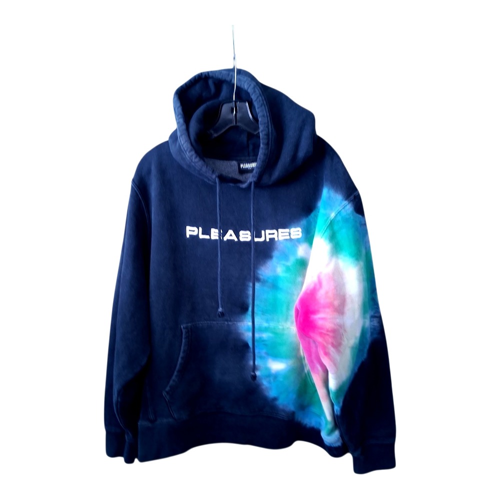 Pleasures Now Eclipse Black Rainbow Tie Dye Hoodie  Men's Size XL Cotton Blend